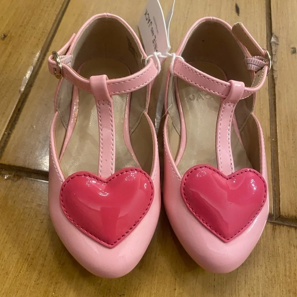 Janie & Jack Pink VDay Heart Dress Shoes New Size 6